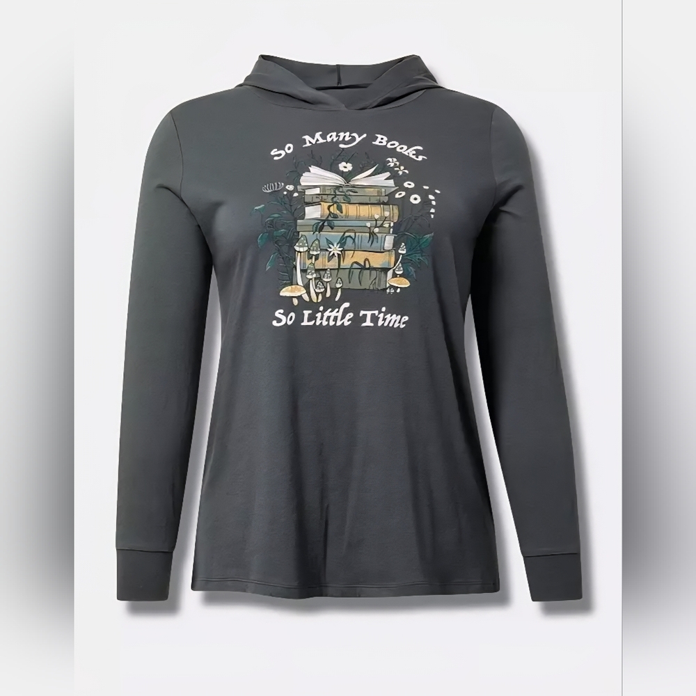 Torrid So Many Books Classic Fit Hoodie Tee Size 4x